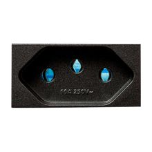 Módulo Tomada 2P+T Delta Mondo 10A 250V Soprano Carbono