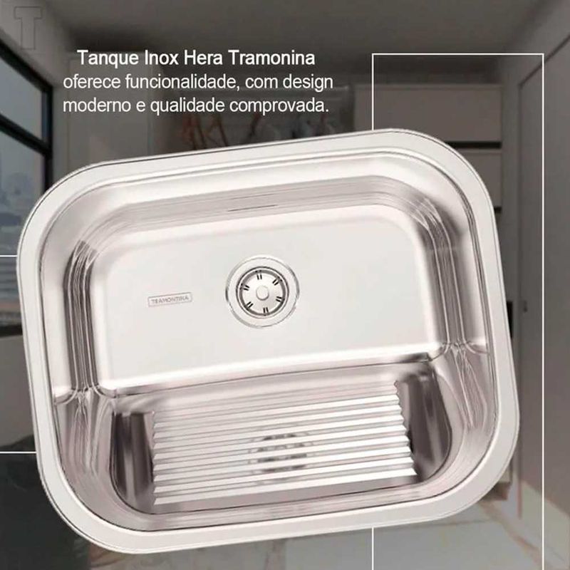 Tanque Encaixe Inox Polido 25l Hera 40 X 40cm Tramontina G Haus G Haus 1578