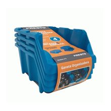 Kit com 4 Gavetas Presto Nº5 Azul Sistema Encaixa