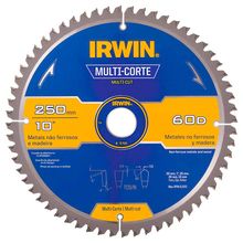 Lâmina Serra Circular Madeira/Alumínio Irwin 10pol 60 Dentes