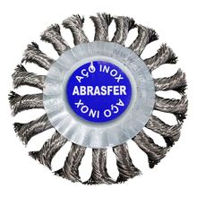 Escova Circular 4.1/2" x 1/2" Abrasfer 2015 aço inox trançado
