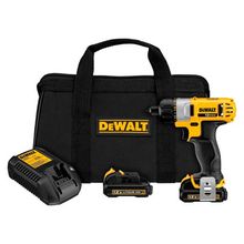 Parafusadeira 1/4" DCF610 Dewalt com Carregador, 2 Baterias e Bolsa