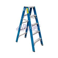 Escada Pintor Alulev Fp 604 Dupla Fibra 1,20 Metros 4 Degraus