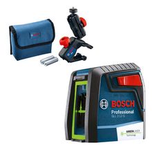 Nível a Laser Verde Bosch GLL 2-12 G Alcance 12m com Suporte