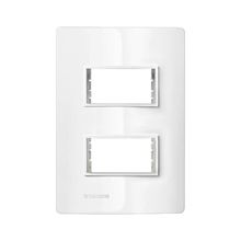 Placa 4X2 com Suporte 2 Postos Afastados Revitá Soprano Branco