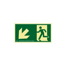 Placa Sinalização Fotoluminescente 30x15cm Seta Inclinada para Esquerda e para Cima Sinalize