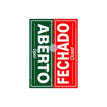 Placa Sinalização em Plástico 20x30cm Aberto Fechado com Ventosa Sinalize