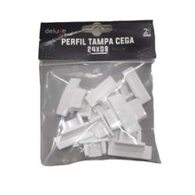 Tampa Cega para Perfil Risqué Avant com 10 Peças 24 X 8mm Branco