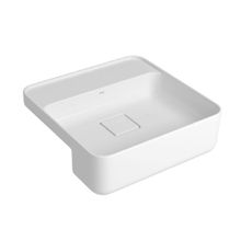 Cuba de Semi Encaixe Quadrada com Mesa Deca Branco 40cm