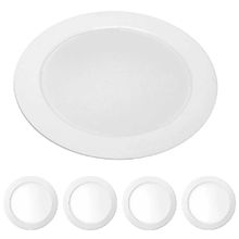 Kit 5 Plafon LED Redondo Embutir Taschibra 6500K Autovolt 18W
