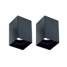 Kit 2 Spot de LED Sobrepor Quadrado Preto sem Lâmpada Nordecor