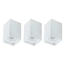 Kit 3 Spot de LED Sobrepor Quadrado Branco sem Lâmpada Nordecor