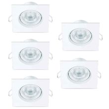 Kit 5 Spot LED Embutir Quadrado MR16 Philips 2700K 6,2W