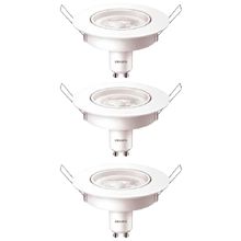 Kit 3 Spots LED Embutir Redondo MR16 Philips 2700K 5W