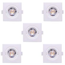 Kit 5 Spots LED Embutir Quadrado Alltop Mr16 38° Taschibra 3000K 5W