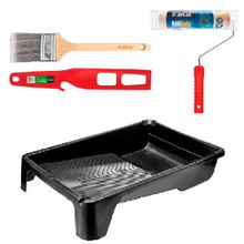 Kit Pintura com 1 Bandeja, 1 Misturador de Tinta, 1 Rolo de Lã e 1 Pincel Especial Atlas