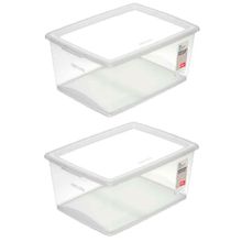 Kit 2 Caixas Organizadoras Plástico com Tampa My Closet Ordene Transparente 30L