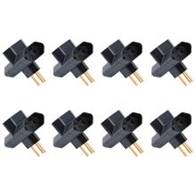 Kit 8 Plugues T Priscus Tramontina 10A Preto 3 Pinos 2P+T 250V