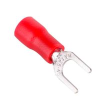 Terminal Forquilha M4 Hellermanntyton com 100 Peças Vermelho