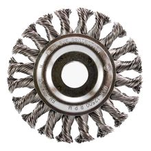 Escova Circular Trançada Pequi 4.1/2" x 1/2" Aço Inox 0,50mm Linha Standard