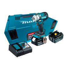 Chave de Impacto 1/2" 18V Makita DTW300RTJ com 2 Baterias 5Ah, Carregador e Maleta