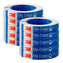 Kit 10 Fitas Crepe Industrial 3M 24mm X 50m