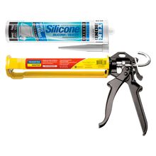 Kit Aplicador Manual Tramontina e Adesivo Silicone Acético Vidros e Alumínios Tekbond 256g