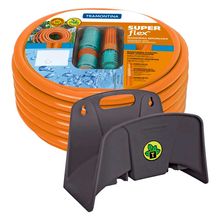 Kit Mangueira de Jardim Super Flex 1/2" Tramontina com Engate 30m e Suporte Fixo