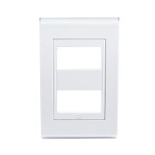 Placa 4x2 com 2 Postos Afastados sem Suporte Refinatto Weg Branco Alto Brilho