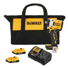 Chave de Impacto Compacta 20V 1/2" Dewalt com Carregador, 2 Baterias e Bolsa