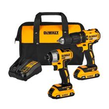 Kit Parafusadeira/Furadeira de Impacto 1/2" e Parafusadeira de Impacto 1/4" 20V Max com 2 Baterias, Carregador e Bolsa Dewalt