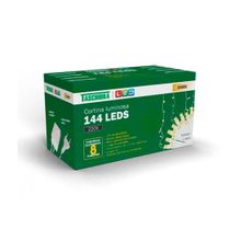 Cortina Luminosa de Natal com 8 Funções 144 Leds 3 x 2m 3000K Taschibra