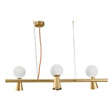 Pendente Teas com 3 Módulos Nordecor Dourado Fosco sem Lâmpada