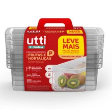 Caixa Organizadora para Frutas e Hortaliças Utti Transparente com 4 Peças