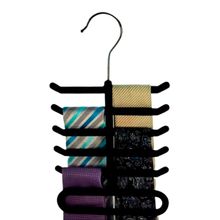 Cabide de Veludo para Gravatas My Closet Preto Ordene
