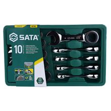 Jogo de Chaves Combinadas Curtas Sata com Catraca 10 - 19mm