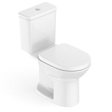 Vaso Sanitário com Caixa Acoplada, Assento e Kit Instalação Round Roca Branco