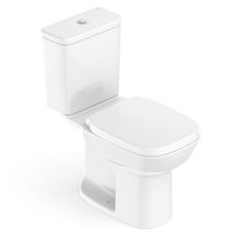 Vaso Sanitário com Caixa Acoplada, Assento e Kit Instalação Square Roca Branco