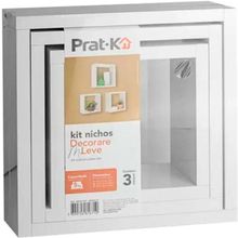 Kit 3 Nichos Quadrados Mdp Decorare Prat-k Branco