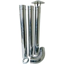 Kit Chaminé Inox para Fogão Curva e Chapéu Fixo Adams