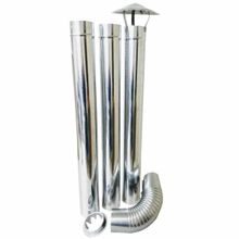 Kit Chaminé para Fogão com Curva e Chapéu Fixo Galvanizado Adams