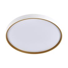 Plafon LED Redondo de Sobrepor 33cm Toronto Hevvy Branco e Dourado