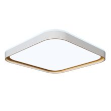 Plafon LED Quadrado de Sobrepor 40cm Toronto Hevvy Branco e Dourado