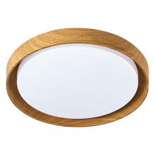 Plafon LED Redondo de Sobrepor 41cm Siena Hevvy Branco e Cerejeira