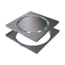 Grelha Quadrada Abre e Fecha com Porta Grelha Novii Inox Escovado 150mm