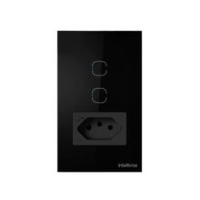 Tomada com 2 Interruptores Touch Smart Wi-fi Preto Intelbras
