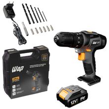 Parafusadeira/Furadeira de Impacto 3/8" 12V Wap BPFI 12K4 com Bateria, Carregador e Maleta