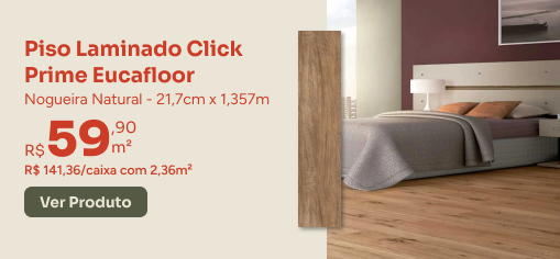 Piso Laminado Click Prime Eucafloor Nogueira Natural G-Haus