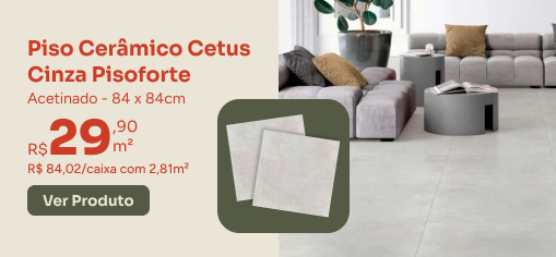 Piso Cerâmico Cetus Cinza Pisoforte G-Haus