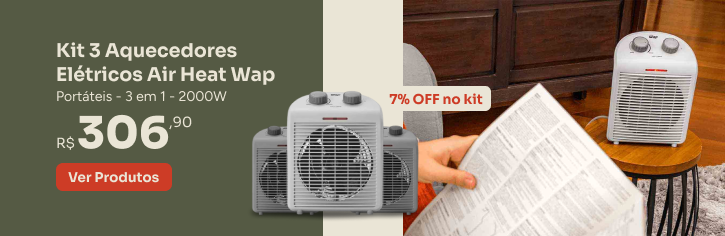Kit 3 Aquecedores Air Heat Wap G-Haus